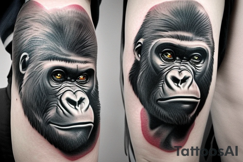 Gorilla tattoo on elbow tattoo idea