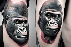 Gorilla tattoo on elbow tattoo idea