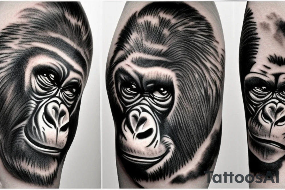 Gorilla tattoo on elbow tattoo idea