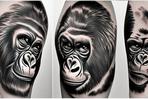 Gorilla tattoo on elbow tattoo idea