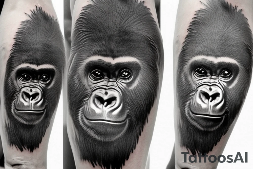Gorilla tattoo on elbow tattoo idea