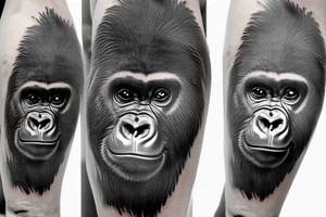 Gorilla tattoo on elbow tattoo idea