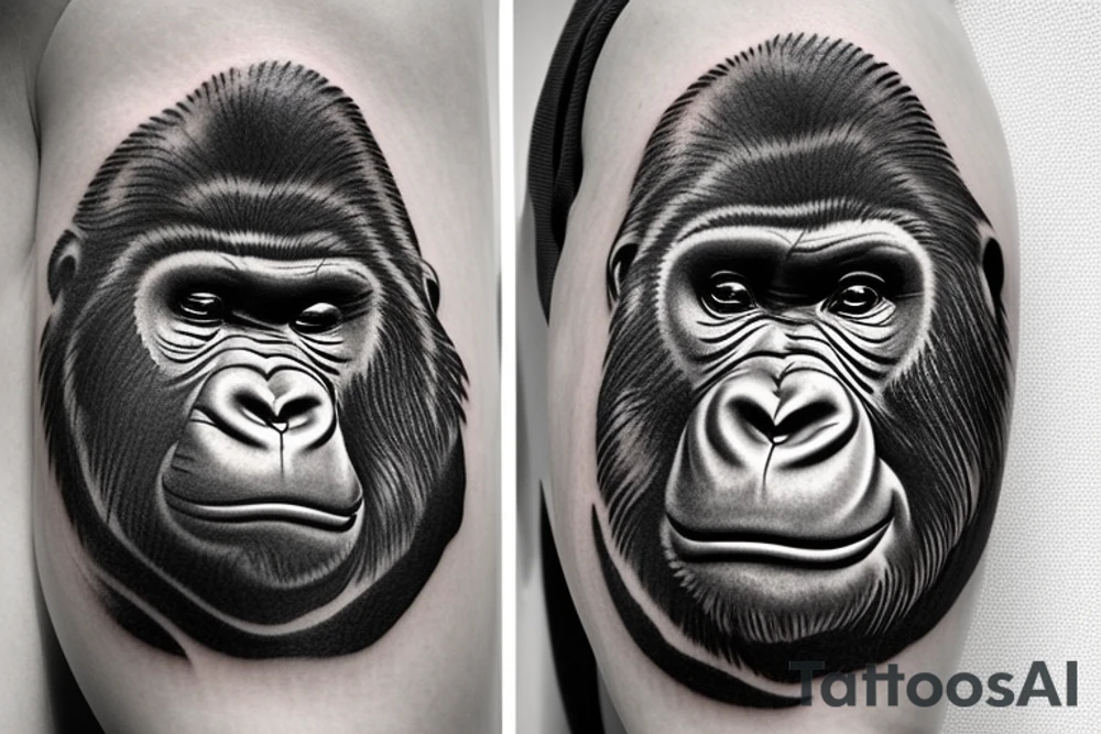 Gorilla tattoo on elbow tattoo idea