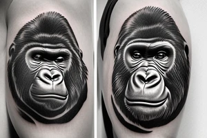 Gorilla tattoo on elbow tattoo idea