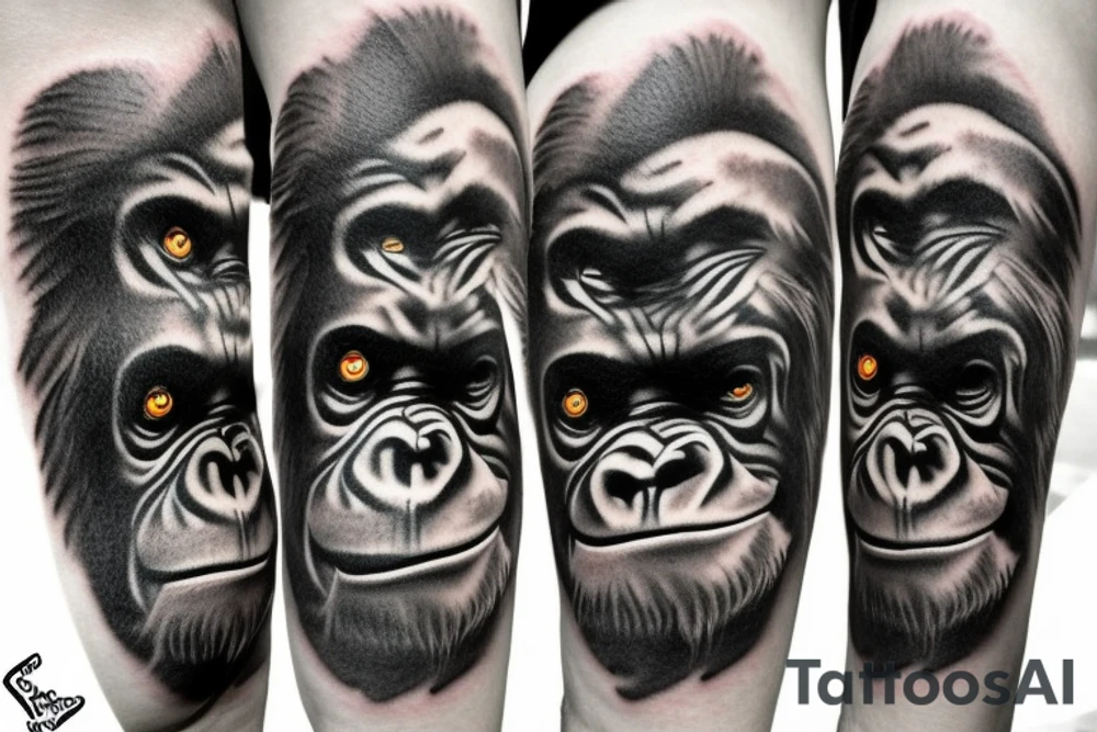 Scary Gorilla tattoo on elbow tattoo idea