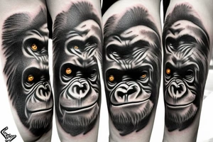 Scary Gorilla tattoo on elbow tattoo idea