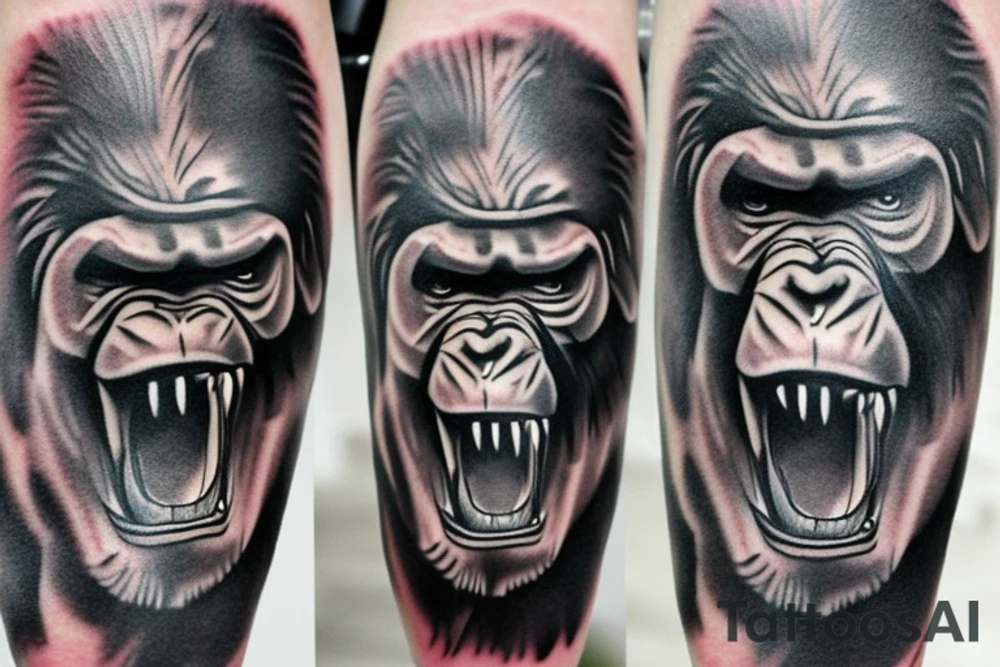 Scary Gorilla tattoo on elbow tattoo idea