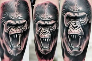 Scary Gorilla tattoo on elbow tattoo idea