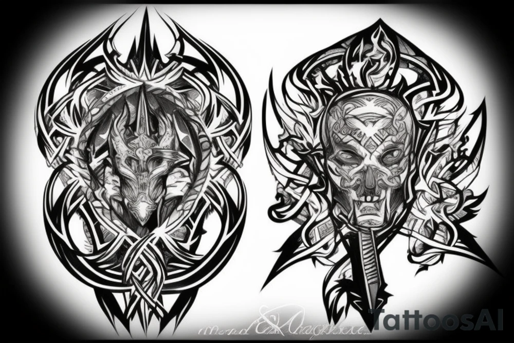 Flaming sword tattoo idea