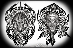 Flaming sword tattoo idea