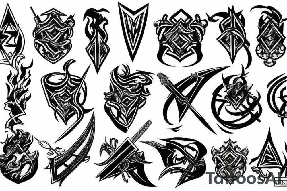 Flaming sword tattoo idea