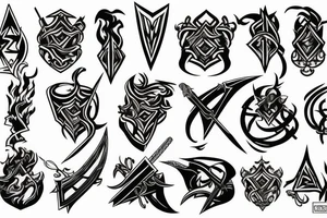 Flaming sword tattoo idea