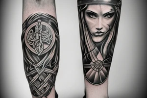 Pray hands clouds Vikings pagan Christian tattoo idea