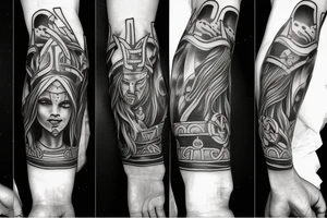 Pray hands clouds Vikings pagan Christian tattoo idea