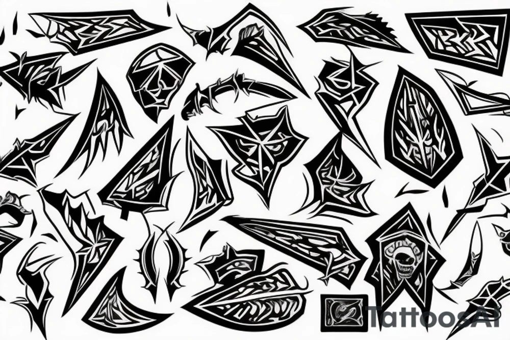 small details, sharp ends, thin lines,
Gothic tattoo idea