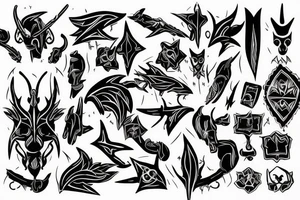 small details, sharp ends, thin lines,
Gothic tattoo idea