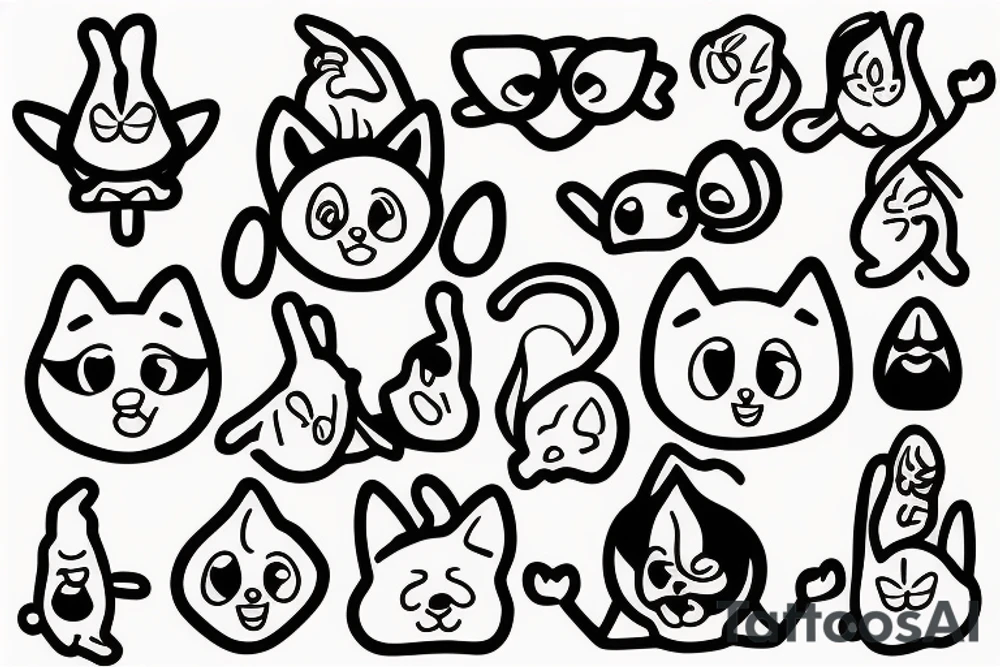 Smiling Korgi doing yoga tattoo idea