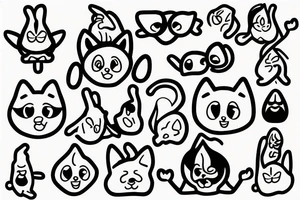 Smiling Korgi doing yoga tattoo idea