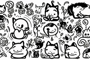 Smiling Korgi doing yoga tattoo idea