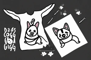Smiling corgi doing yoga tattoo idea
