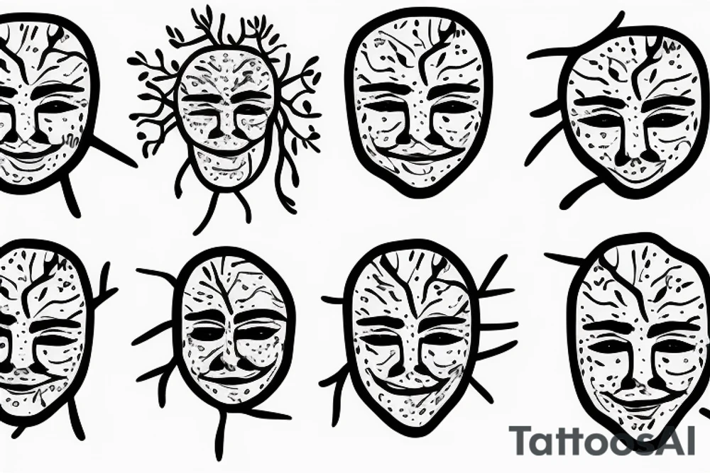 Tree with DNA face tattoo idea