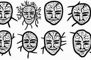 Tree with DNA face tattoo idea