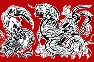 Rooster fighting a snake tattoo idea