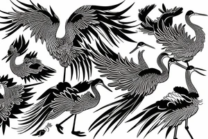 Japanese Crane tattoo idea