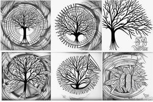 DNA tree geometric tattoo idea