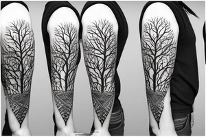 DNA tree geometric tattoo idea