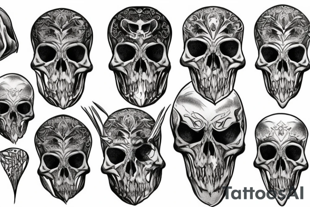 Raven skull tattoo idea