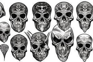 Raven skull tattoo idea