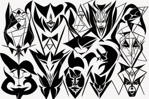 half demon half angel face tattoo idea