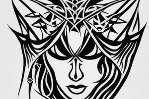 half demon half angel face tattoo idea
