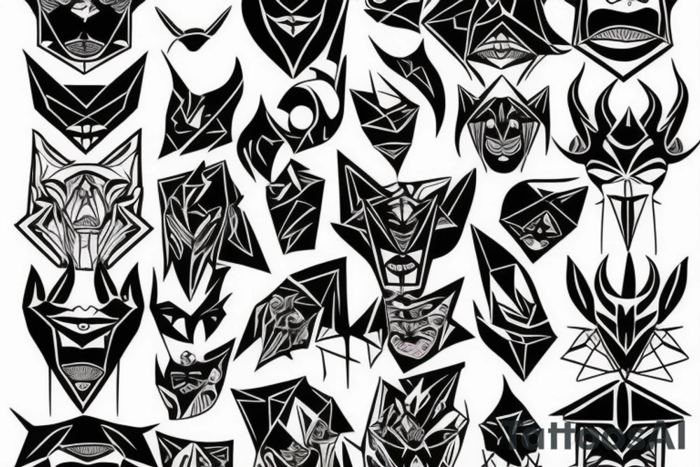 face with one half-demon and one half angel tattoo idea