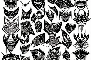 face with one half-demon and one half angel tattoo idea