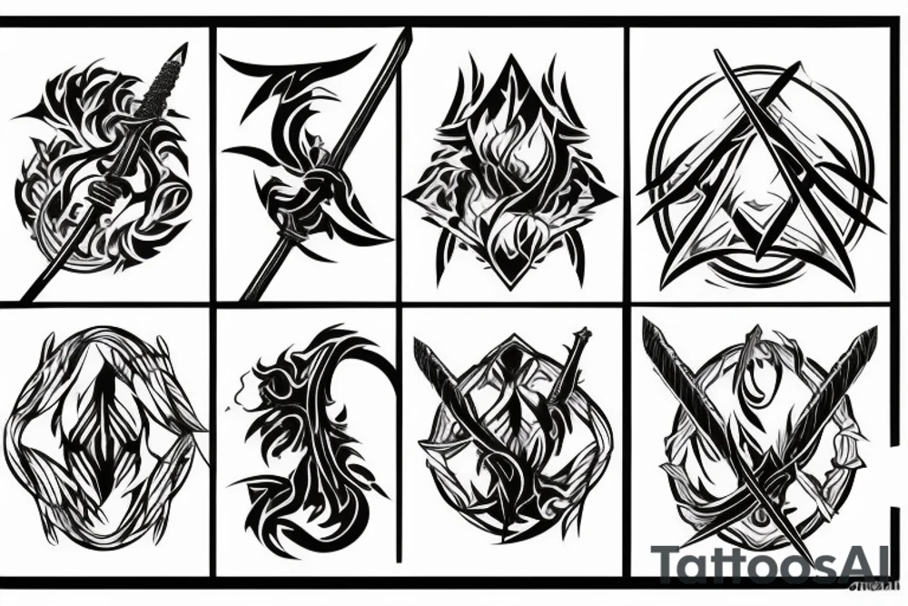 Flaming sword tattoo idea