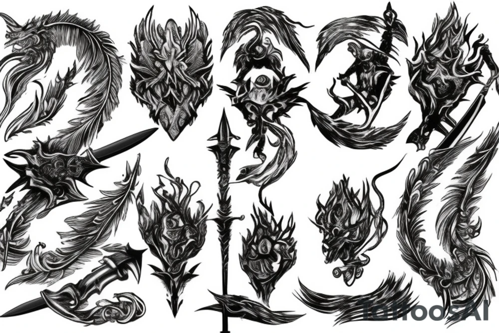 Flaming sword tattoo idea