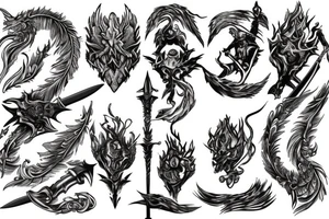 Flaming sword tattoo idea