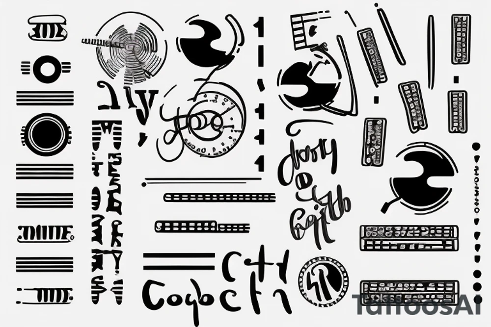 minimalist morse code of 1, 2, 3 and 5 tattoo idea