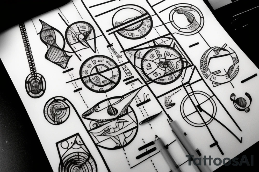morse code of 1, 2, 3 and 5 tattoo idea