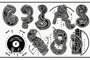 morse code of 1, 2, 3 and 5 tattoo idea