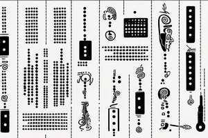 morse code of 1, 2, 3 and 5 tattoo idea