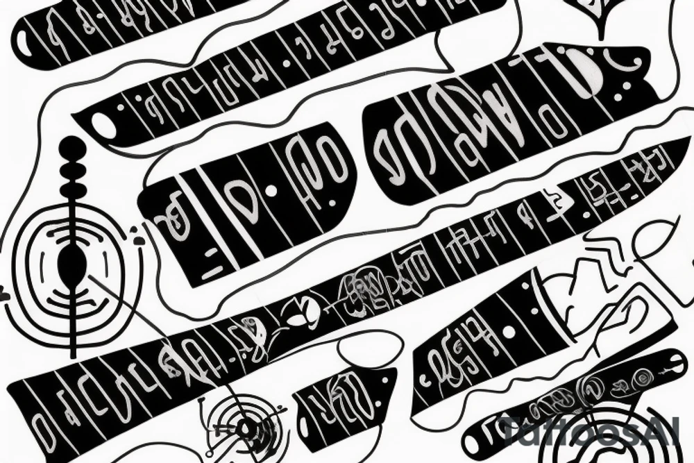 morse code of 1, 2, 3 and 5 tattoo idea