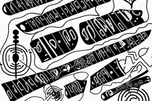 morse code of 1, 2, 3 and 5 tattoo idea
