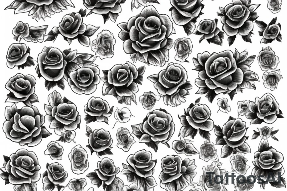 Catrina surrounded by roses tattoo idea