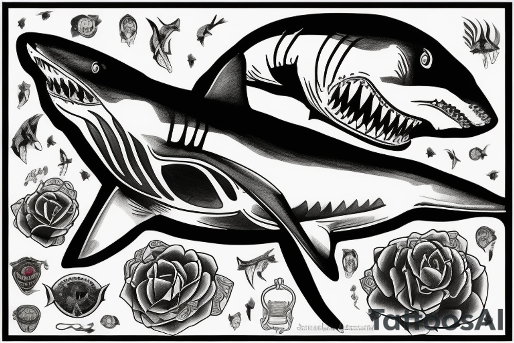 Great white shark tattoo idea