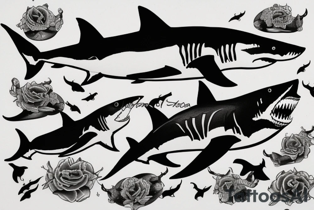 Great white shark tattoo idea