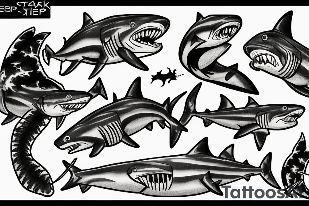 Tiger shark tattoo idea