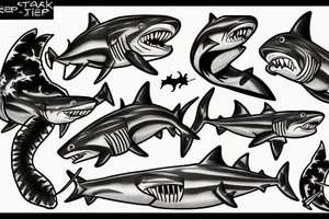 Tiger shark tattoo idea